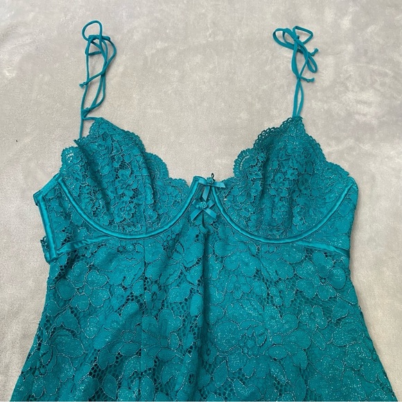 New! For Love & Lemons Blue Green Creamsicle Lace Slip Dress 10437 - Picture 4 of 9
